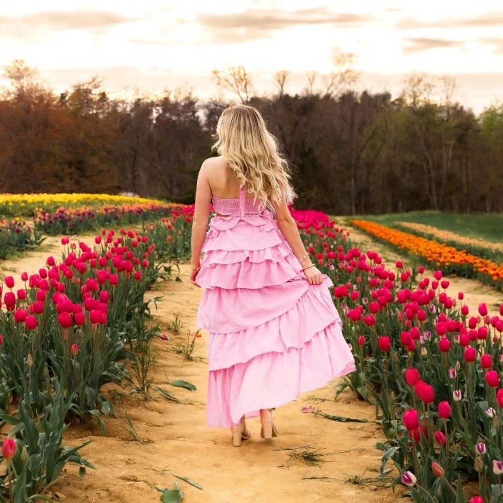 Hazel and Olive You've Got Me Twisted Maxi Dress - Pink in size small. - Picture 2 of 3